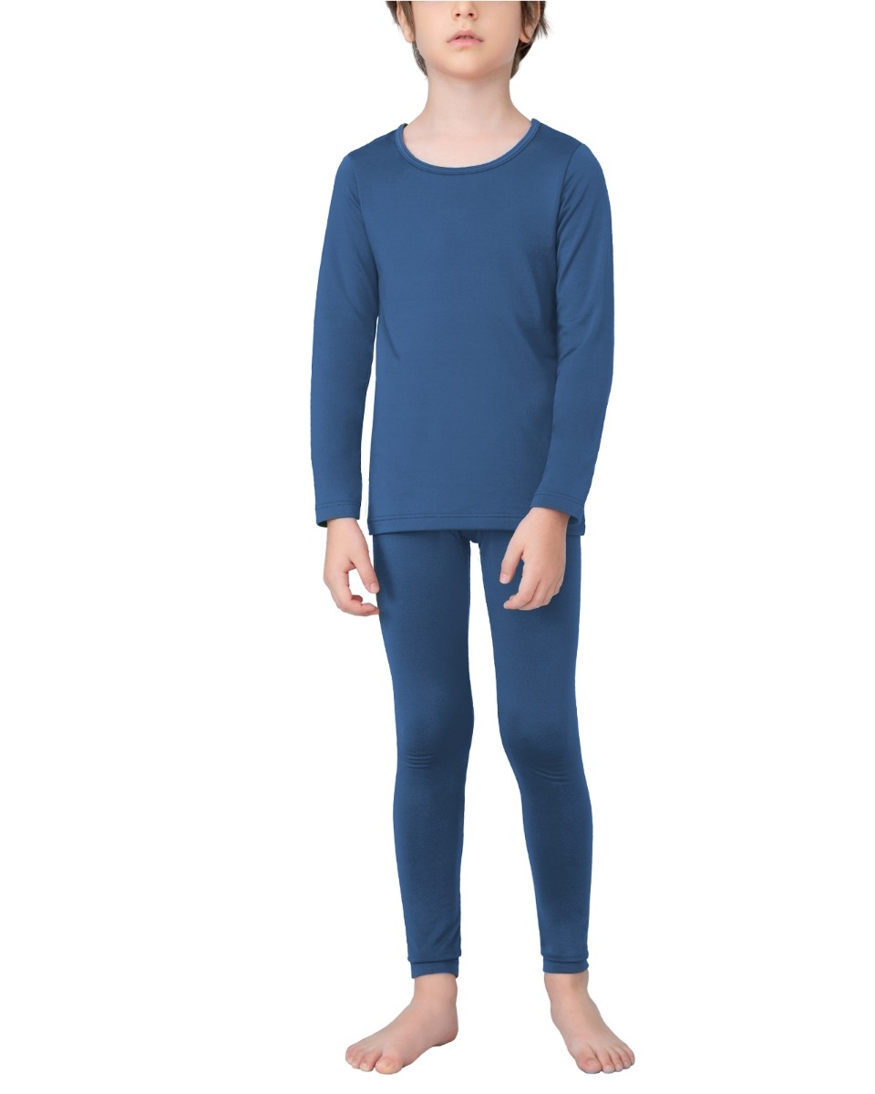 LAPASA Boys Thermal Underwear Set Kids Base Layer Fleece Lined Long John Top and Bottom B03 
