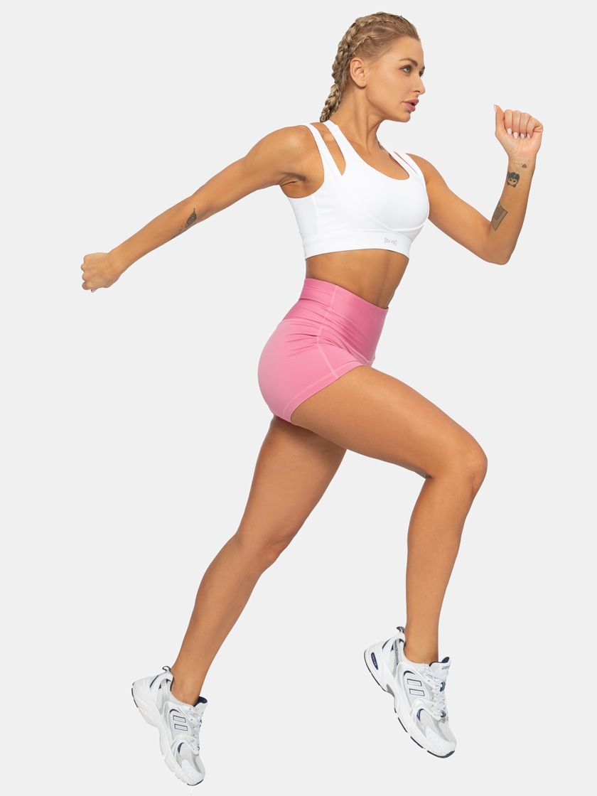 DIELUSA High Waisted Yoga Shorts for Women Tummy Control Workout Running Biker Shorts