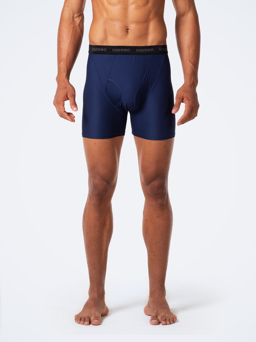 LAPASA 2 Pack Men's Quick Dry Underwear Activewear Mesh Sports Boxers Shorts Underwear Odor Resistant Underpants M16 