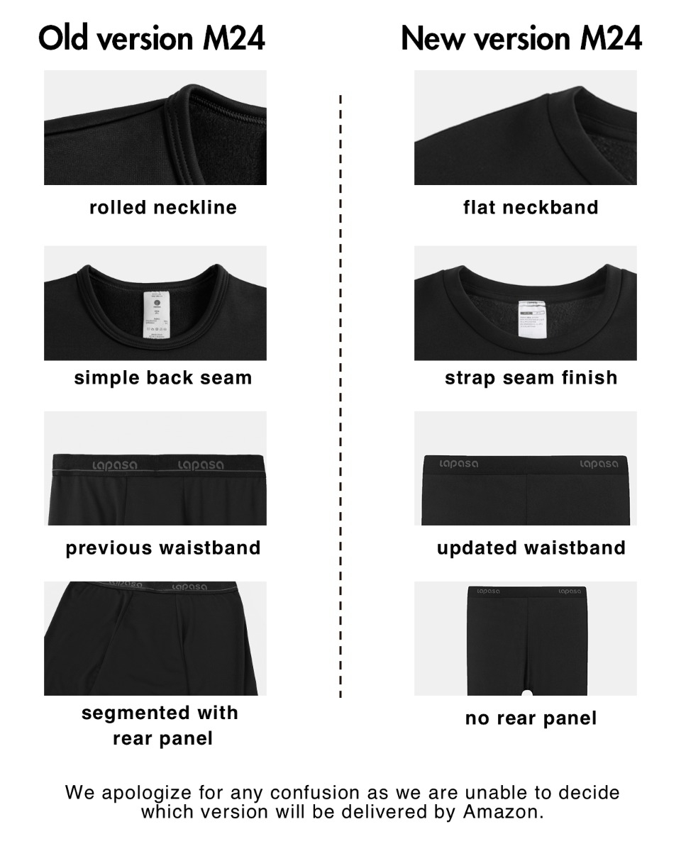 LAPASA Men's Fleece Lined Thermal Underwear Set, Warm Long Sleeve Long Johns Top and Bottom, Base Layer Set Light/Mid/Heavy Weight （Thermoflux M11 M57 M24