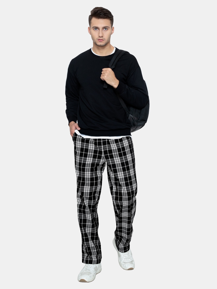 LAPASA Men's Cotton Woven Plaid Pajama Lounge Sleep Pants PJ Bottoms with Drawstring and Pockets M38 
