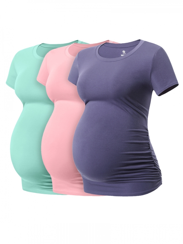 LAPASA Women's Maternity T-Shirt 3 Pack L55A3