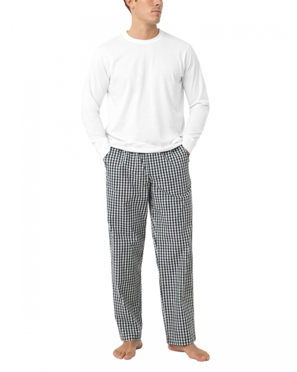 M39 LAPASA Men's Plaid 100% Cotton Loungewear Pyjama Pants Flannel/Poplin Nightwear Trousers M38 
