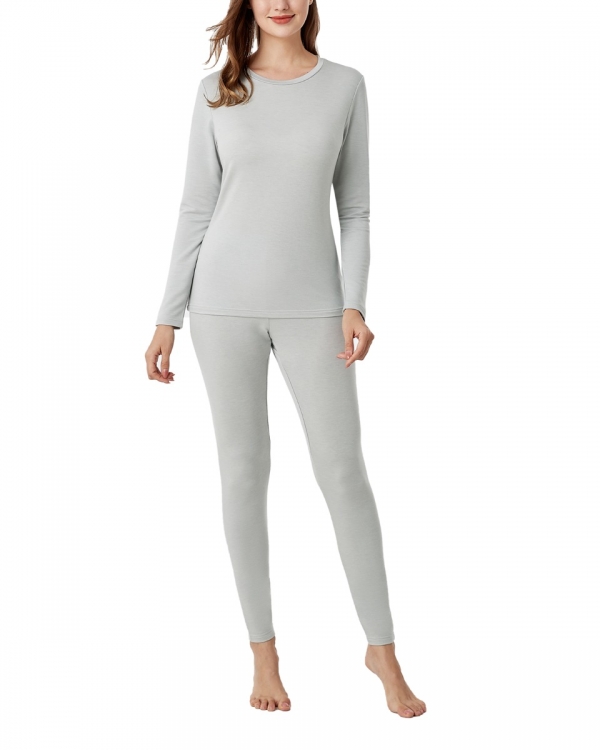 LAPASA Women’s Thermal Underwear Set Midweight Ultra Soft Base Layer for Ladies&Heavyweight Thermal Underwear Set Fleece Lined Long Johns Long Sleeve Top& Bottom L41 L44 