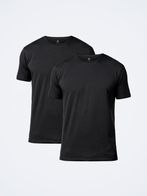 LAPASA (2 pack) Men's ELS Cotton Solid Crewneck T-Shirts Plain Short Sleeve Undershirt M05R2