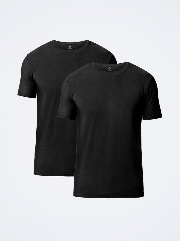 LAPASA (2 Pack) Men's Micromodal Short Sleeve T-Shirt Breathable Crewneck Solid Undershirt M07R2                                        