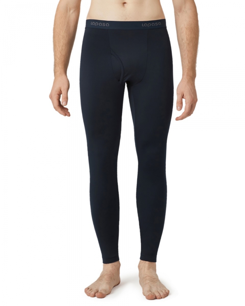 LAPASA (1Pack) Men's Lightweight Thermal Leggings Fleece Lined Long Johns Pants Base Layer Bottoms M10R1