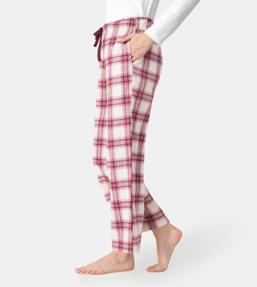 LAPASA Women's Cotton Flannel Lounge Pants Loose Fit Sleepwear Pyjama Trousers L74