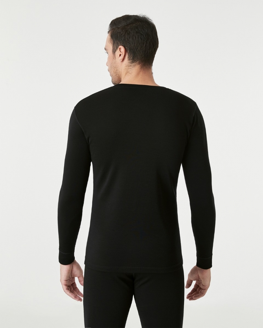 LAPASA Men's 100% Merino Wool Midweight Thermal Top Breathable Long Sleeve Shirt M67R1