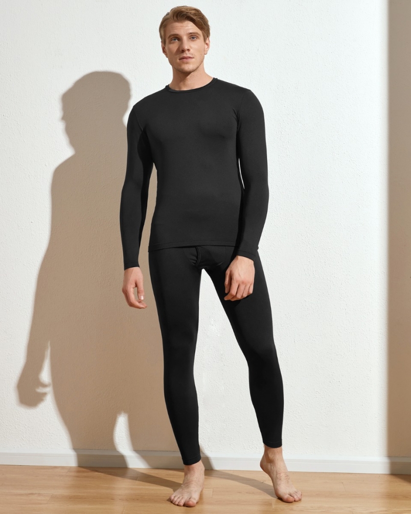 LAPASA Men's Lightweight Thermal Underwear Set Fleece Lined Base Layer Long Johns M11R2