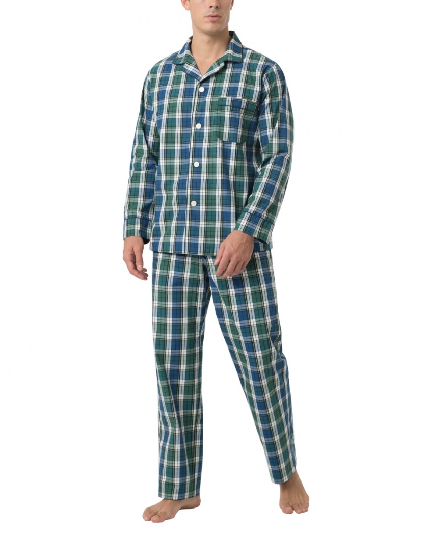 LAPASA Men's Long Sleeve Pajama Woven Set M103R2
