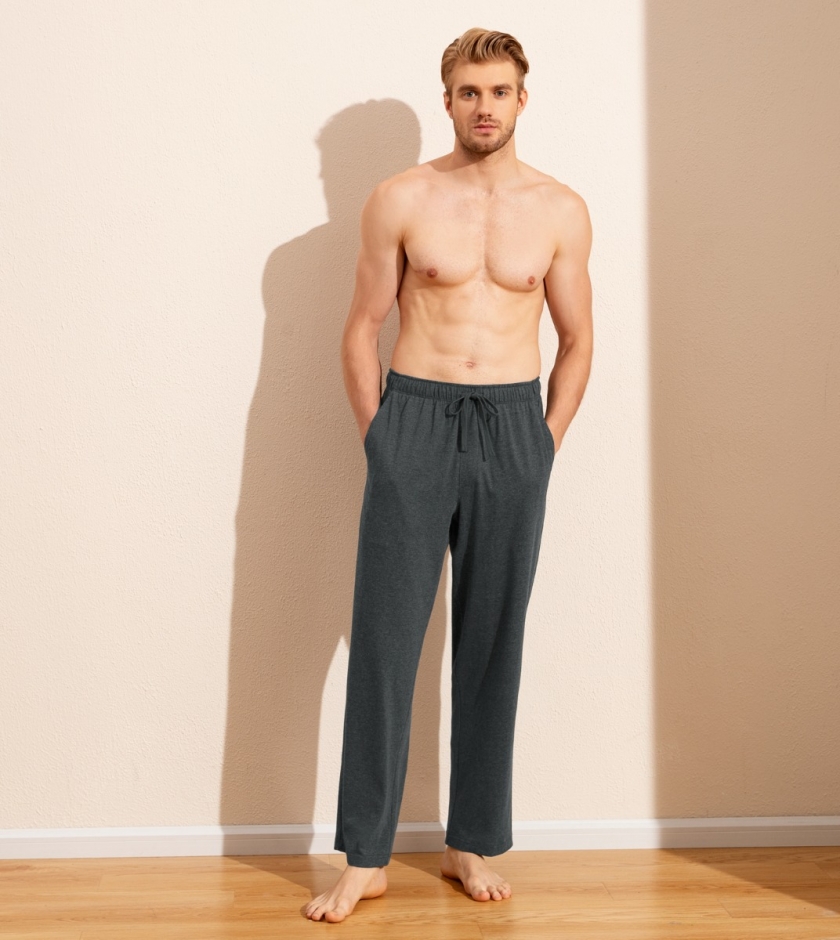 LAPASA Men's Lightweight Relaxed Fit Polycotton Loungewear Pants With Pockets M23A1