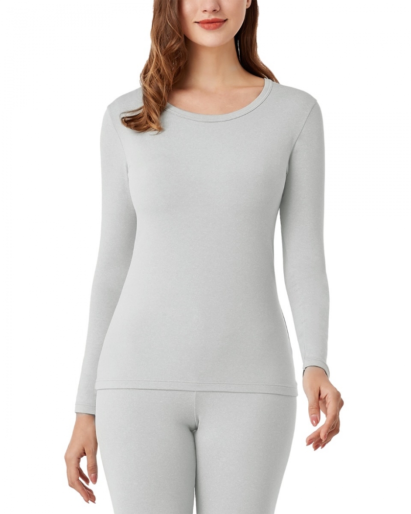 LAPASA Womens MidWeight Thermal Underwear Top Fleece Lined Long Sleeve Crew Neck L39R1