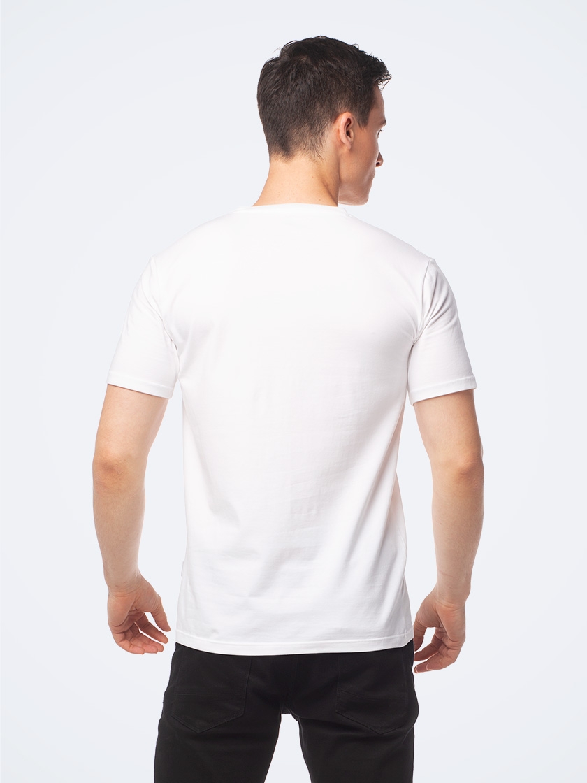 LAPASA (2 pack) Men's ELS Cotton Solid V-Neck T-Shirts Plain Short Sleeve Undershirt M06R2