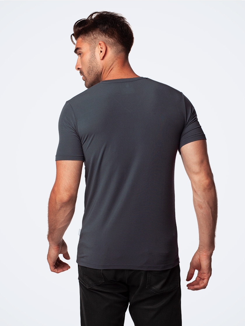 LAPASA (2 Pack) Men's Micromodal Short Sleeve T-Shirt Breathable V-Neck Solid Undershirt M08R2