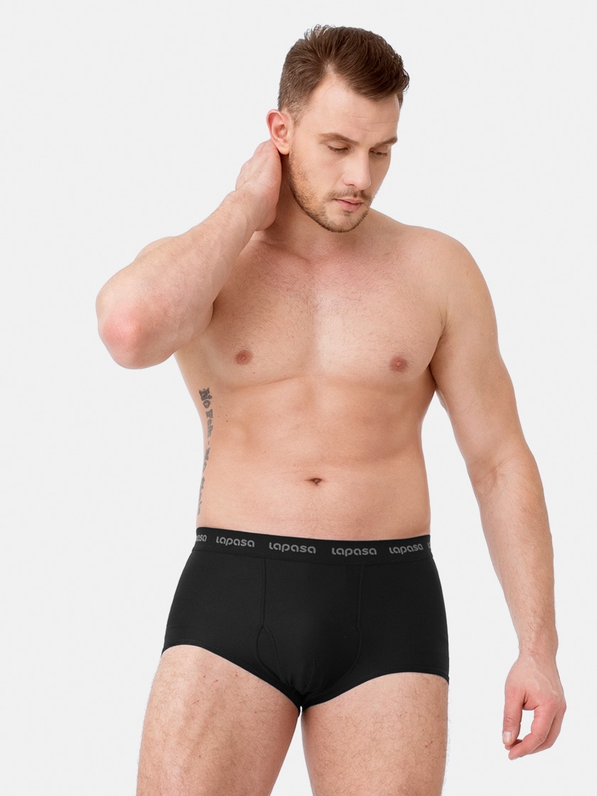 LAPASA 3 Pack Men's Lightweight Quick Dry Activewear Boxer Briefs Breathable Underwear Multipack M121R3
