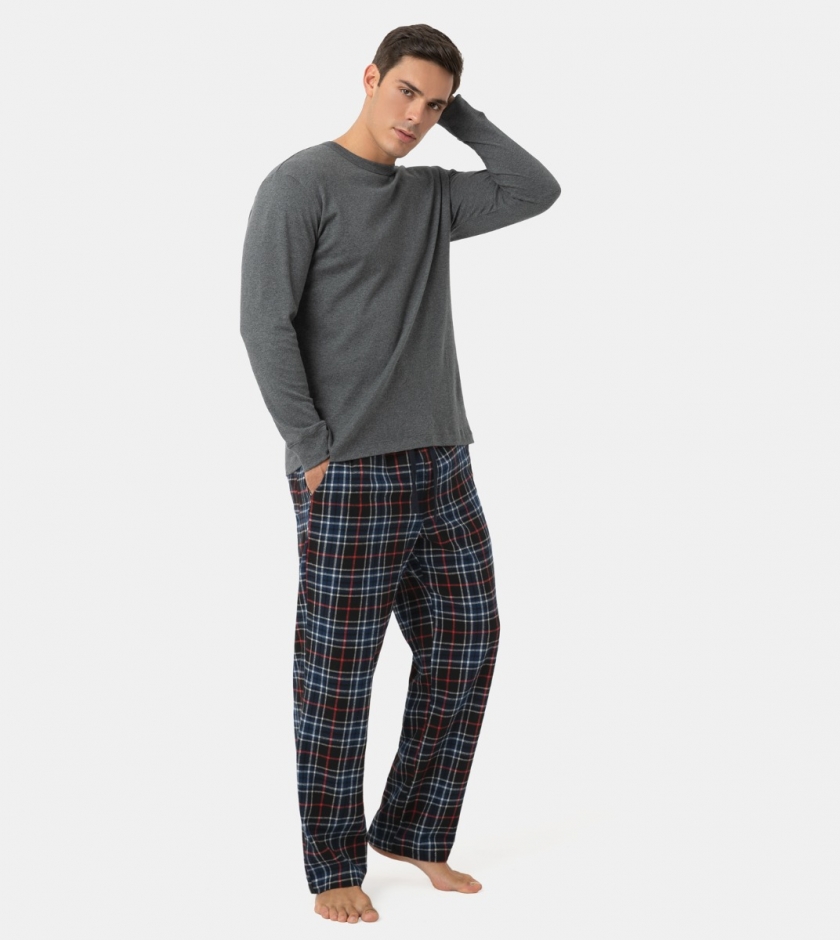 LAPASA Men's 100% Cotton Woven Flannel Pajama Set Plaid PJ Bottoms Have Pockets and Drawstring M79R2