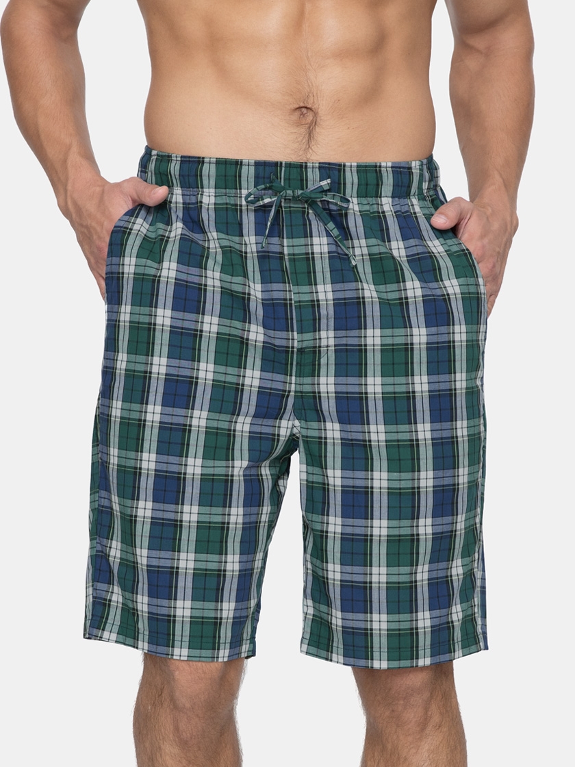 LAPASA 2 Pack Men's Plaid 100% Cotton Lounge Shorts Relaxed Fit Madras Shorts M92R2